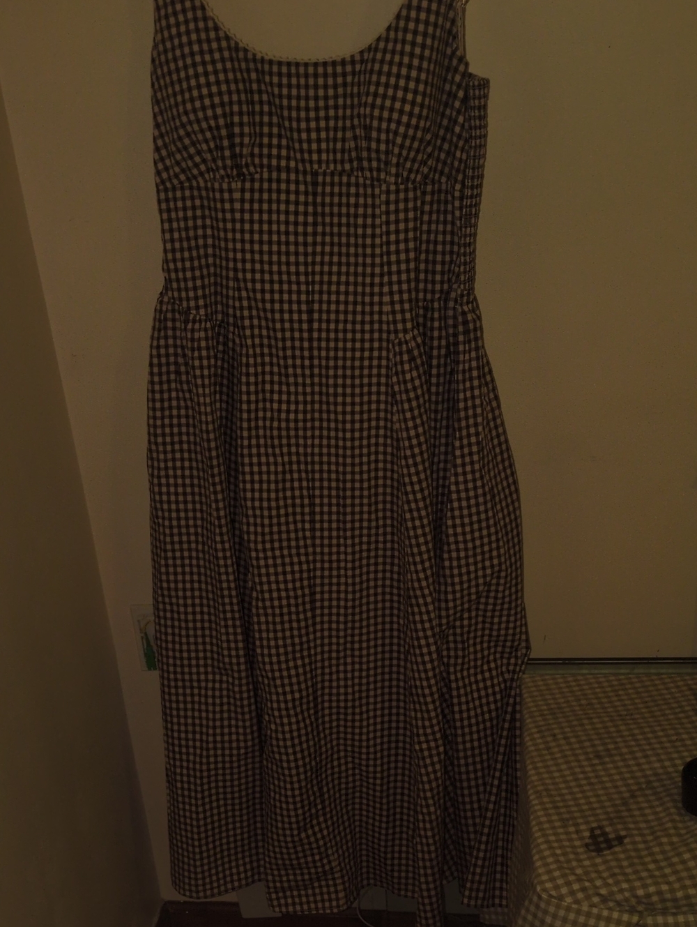 Abercrombie & Fitch Black and White Gingham Maxi Dress